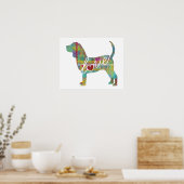 Beagle Love: Een moderne Waterverf print (Keuken)