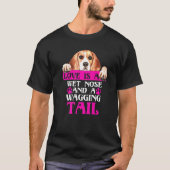 Beagle Love is Natte Nose Wagging Tail Dog Graphic T-shirt (Voorkant)