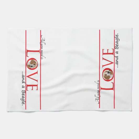 Beagle Love Kitchen Towel Theedoek (Horizontaal)