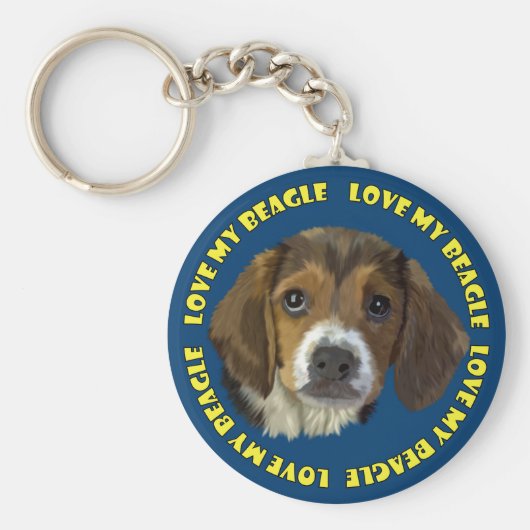 Beagle Love My Beagle Sleutelhanger (Voorkant)