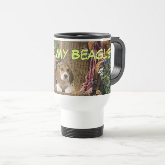 Beagle Love Travel Mug Reisbeker (Voorkant rechts)