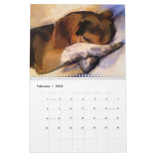 Beagle Lover Agenda Kalender (Feb 2026)