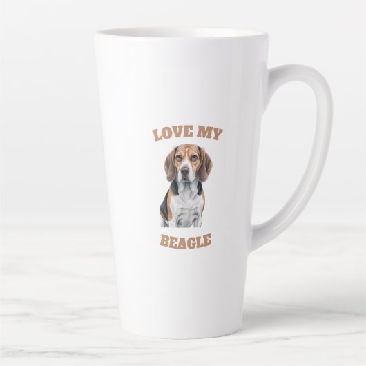 Beagle Lover Design Latte Mok (Rechts)