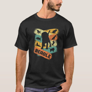 Beagle Lover Retro  Silhouettes van Dog Beag T-shirt