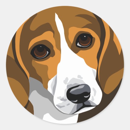 Beagle Lover Ronde Sticker (Voorkant)
