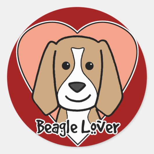Beagle Lover Ronde Sticker (Voorkant)