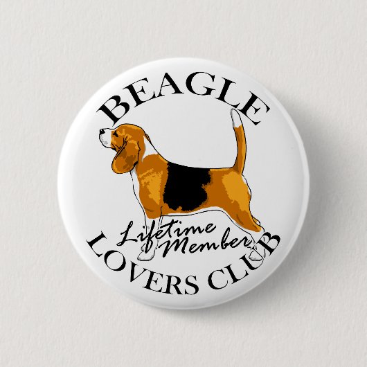 Beagle Lovers Club Ronde Button 5,7 Cm (Voorkant)