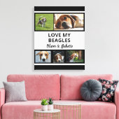 Beagle Lovers Custom Puppy and Dog Photo Collage Canvas Afdruk (Insitu (Woonkamer))