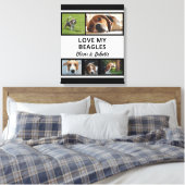 Beagle Lovers Custom Puppy and Dog Photo Collage Canvas Afdruk (Insitu (Slaapkamer))