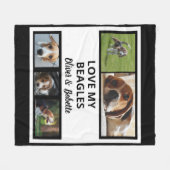 Beagle Lovers Custom Puppy and Dog Photo Collage Fleece Deken (Voorkant (Horizontaal))