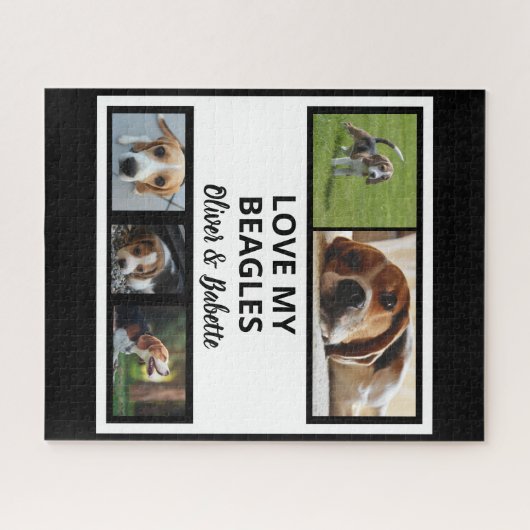 Beagle Lovers Custom Puppy and Dog Photo Collage Legpuzzel (Horizontaal)