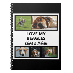 Beagle Lovers Custom Puppy and Dog Photo Collage Notitieboek