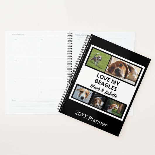 Beagle Lovers Custom Puppy and Dog Photo Collage Planner (Display)