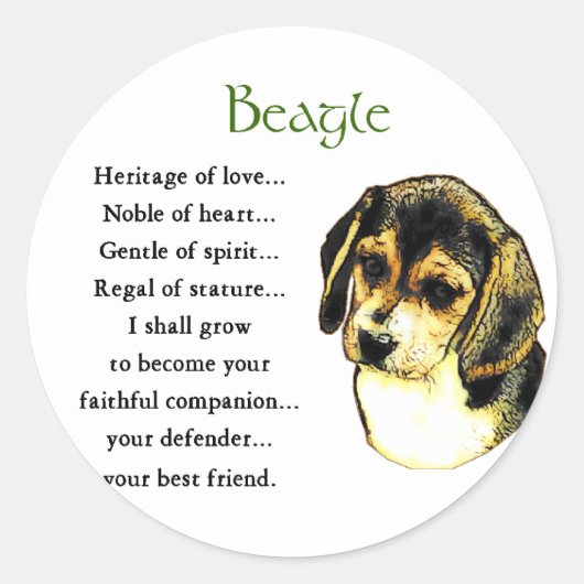 Beagle Lovers Gifts Ronde Sticker (Voorkant)