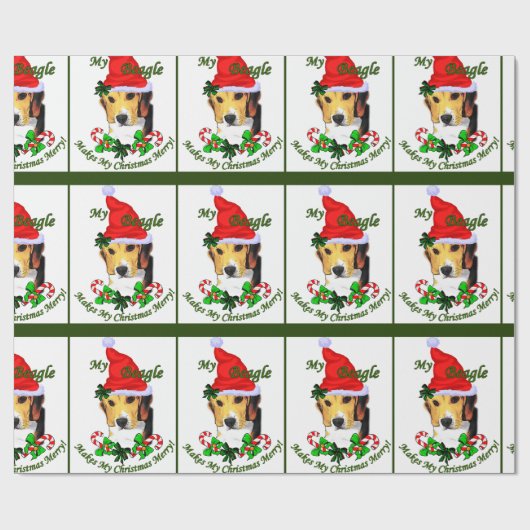 Beagle Lovers KerstMerry Cadeaupapier (Vlak)