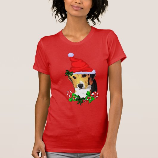 Beagle Lovers Kerstmis T-shirt (Voorkant)