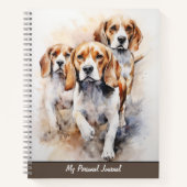 Beagle Lover's Waterverf Dog Art Notitieboek (Voorkant)