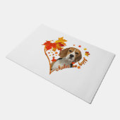 beagle maakt me blij met herfst hartbladeren deurmat (Schuin)