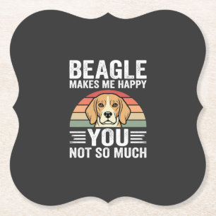 Beagle Maakt Me Gelukkig Hond Liefhebber Kartonnen Onderzetters