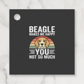 Beagle maakt me gelukkig hondenliefhebber bedankjes labels