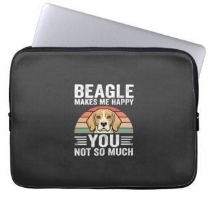 Beagle maakt me gelukkig hondenliefhebber laptop sleeve