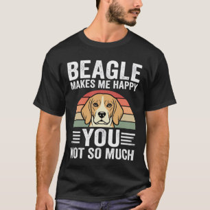 Beagle maakt me gelukkig hondenliefhebber t-shirt