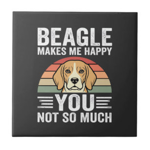 Beagle maakt me gelukkig hondenliefhebber tegeltje