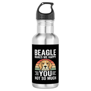 Beagle maakt me gelukkig hondenliefhebber waterfles 