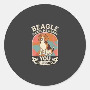 Beagle Maakt Me Gelukkig Jij Niet Zo Veel Hond Ronde Sticker