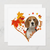 Beagle maakt me gelukkige Herfst hartbladeren (Voorkant / Achterkant)