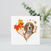 Beagle maakt me gelukkige Herfst hartbladeren (Staand voorkant)