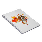Beagle maakt me gelukkige Herfst hartbladeren Notitieboek (Rechterzijde)