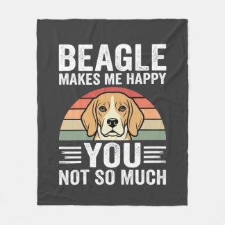Beagle maakt me gelukkige hondenliefhebber fleece deken