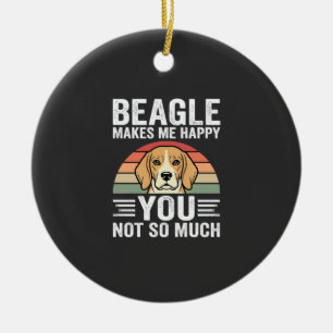 Beagle maakt me gelukkige hondenliefhebber keramisch ornament