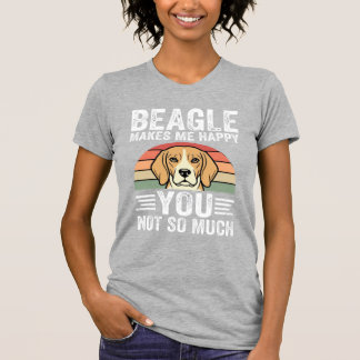 Beagle maakt me gelukkige hondenliefhebber t-shirt