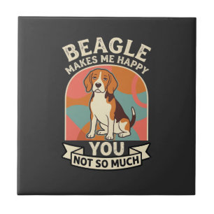 Beagle maakt mij gelukkig, jou niet zozeer hond tegeltje