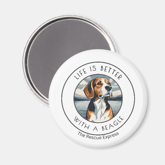 Beagle-magneet Magneet (Voorkant / Achterkant)