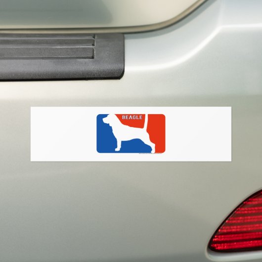 Beagle Major League Dog Bumpersticker (Op auto)