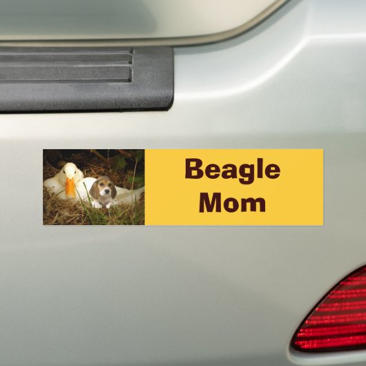 Beagle Mam Bumpersticker (Op auto)