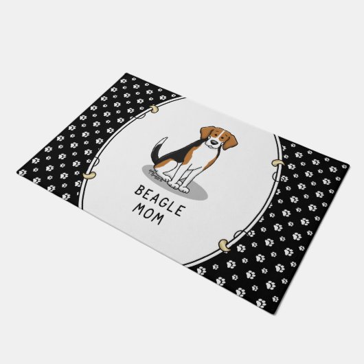 Beagle Mam (drie kleuren 3) Dog Cute Dog Mam Deurmat (Schuin)