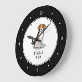 Beagle Mam (drie kleuren 3) Dog Cute Dog Mam Grote Klok (Hoek)