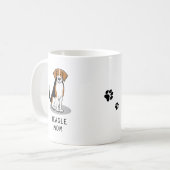 Beagle Mam (drie kleuren 3) Dog Cute Dog Mam Koffiemok (Voorkant links)