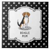 Beagle Mam (drie kleuren 3) Dog Cute Dog Mam Tegeltje (Voorkant)