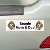 Beagle Mam & Pap Bumpersticker (Op auto)