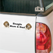 Beagle Mam & Pap Bumpersticker (Op Truck)