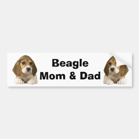 Beagle Mam & Pap Bumpersticker (Voorkant)