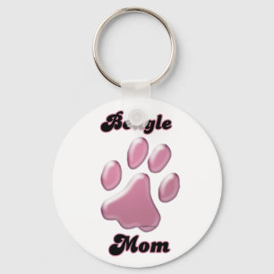 Beagle Mam Roze Sleutelhanger voor handdruk