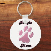 Beagle Mam Roze Sleutelhanger voor handdruk (Voorkant)