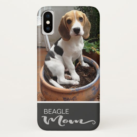 Beagle Mam Vloeiend Voeg je hond foto toe Case-Mate iPhone Case (Achterkant)