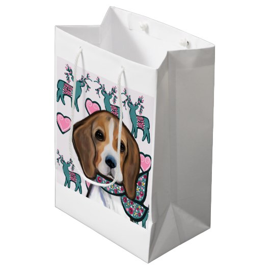 Beagle      medium cadeauzakje (Voorkant Gekanteld)